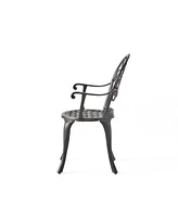 Antique Weather Resistant 3-Piece Patio Metal Bistro Set with Removable Ice Bucket Cast