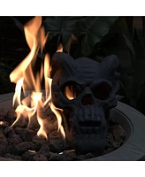 Fireproof Imitated Human Fire Pit Skulls Garden Statue, Halloween Decor