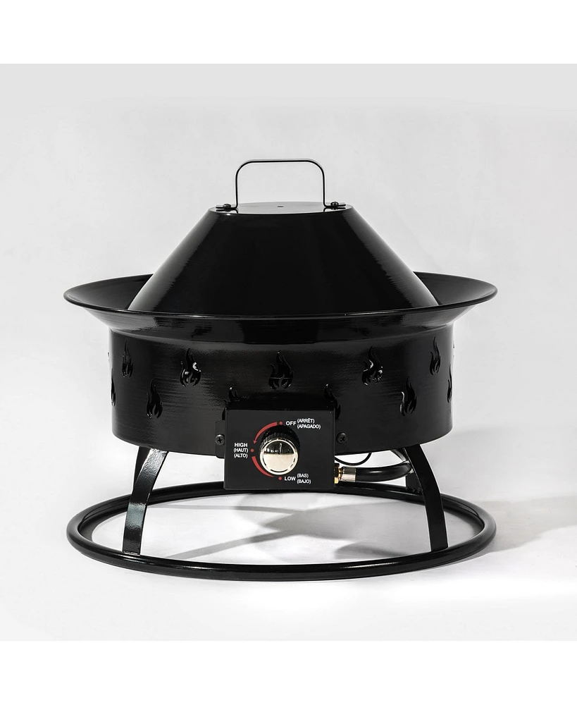 Mini Fire Pit Outdoor Portable Fire Pit Steel Camping Fire Pit with Lava Rocks,Instant Ignition and Adjustment
