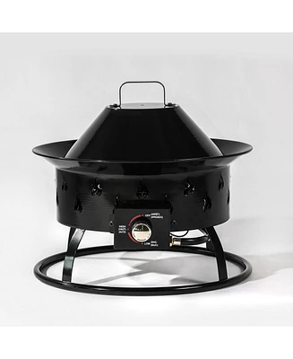 Mini Fire Pit Outdoor Portable Fire Pit Steel Camping Fire Pit with Lava Rocks,Instant Ignition and Adjustment