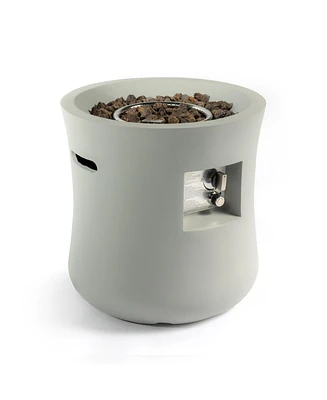 20 in. Propane Round Fire Pit Table, Stone 40000 Btu Gas Firepits with Free Lava Rocks and Waterproof Cover