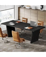 Tribesigns 6FT Conference Table Set of 4, 70.87" W x 31.5" D Rectangular Seminar for Meeting Room, Solid Executive Business Furniture