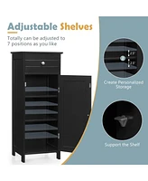 Wooden Storage Free-Standing Floor Cabinet with Drawer and Shelf
