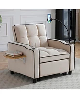 3-in-1 Convertible Sofa Bed Sleeper Chair - Beige