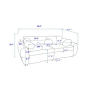 84" Pink Corduroy Sofa Couch
