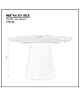 47" Round Dark Brown Dining Table - Modern Style