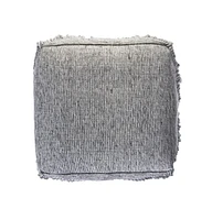 18" Grey Wool Ottoman