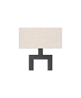 Aston Modern Industrial Table Lamps 26" High Set of 2 Rich Black Open Rectangular Metal Base Off-White Fabric Shade for Living Room Bedroom House