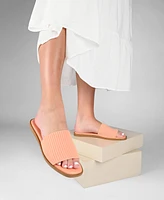 Journee Collection Women's Prisilla Single Band Slide Flat Sandals