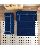 66" Queen Pull Out Sofa Bed - 3-in-1 Velvet Sleeper Loveseat