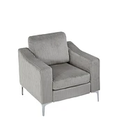 Gray Corduroy Convertible Sectional Sofa