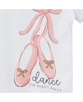 Gerber Baby Girls Top and Shorts Pajama Sets, 4-Piece, Ballet Slippers