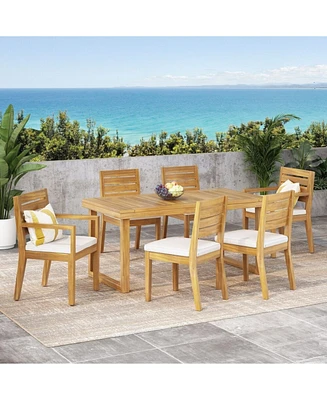 Acacia Wood 7-Piece Dining Set