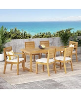 Acacia Wood 7-Piece Dining Set