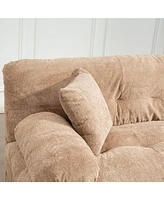 L-Shaped Sectional Sofa Sleeper Couch - Khaki