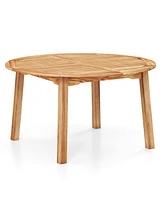 53 Inch Outdoor Acacia Wood Dining Table for 4-6 People