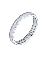 Bling Jewelry Multi Faceted Prism Cut Titanium Band Rings Silver Tone Comfort Fit