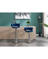 Velvet Bar Stools, Chrome Base