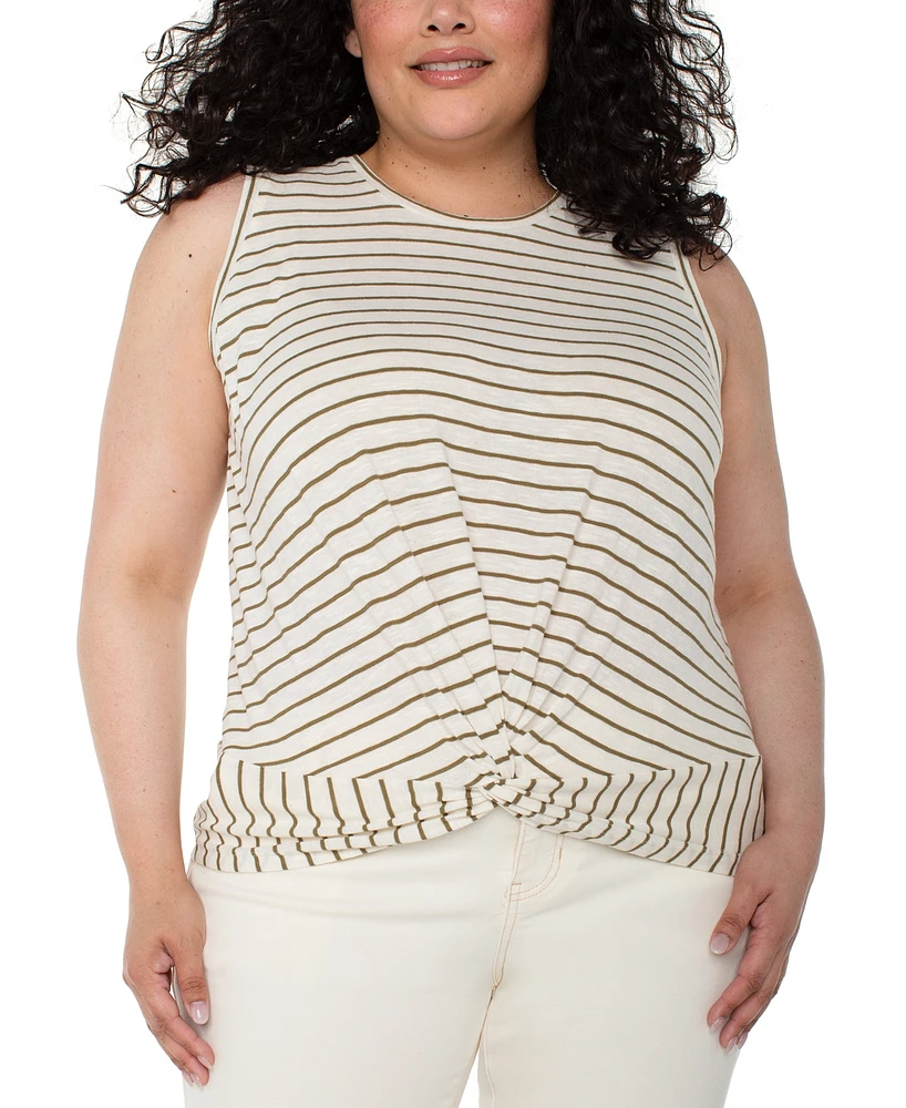 Liverpool Los Angeles Plus Sleeveless Twist-Front Top