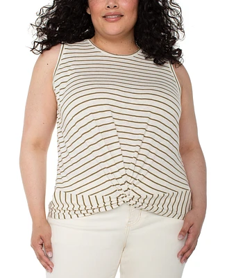 Liverpool Los Angeles Plus Sleeveless Twist-Front Top