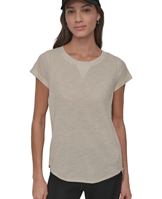 Dkny Women's Mini Slub Waffle Short Sleeve Top