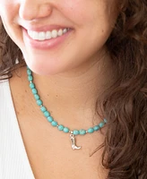 Barse Genuine Turquoise Magnesite and Sterling Silver Boot Charm Necklace