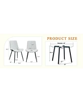 42" Glass Table & 4 Pu Chairs - Modern Minimalist Set
