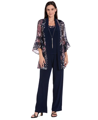 R & M Richards Women's Pantsuit, Shell Necklace Set
