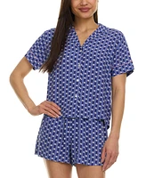 Flora by Nikrooz Women's Joselyn Notched-Collar Short Pajama Set