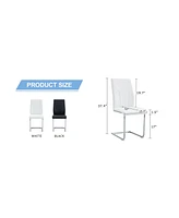 White Pu Dining Chair Set of 6