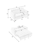 Grey Velvet Sofa Bed - Modern 3-in-1 Sleeper