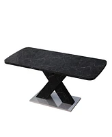 Square Marble Top Dining Table, X-Leg