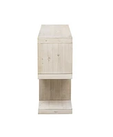 Retro Console Table with Symmetrical 2-Tier Open Shelf for Entryway and Living Room (Black)