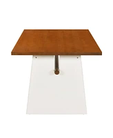 Modern 7-Piece Dining Set with Trestle Table & Upholstered Chairs