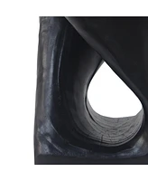 Twist Shape Side Table, Wood-like texture, Black Color