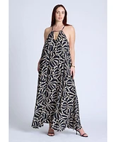 Eloquii Plus Hardware Detail Trapeze Maxi Dress
