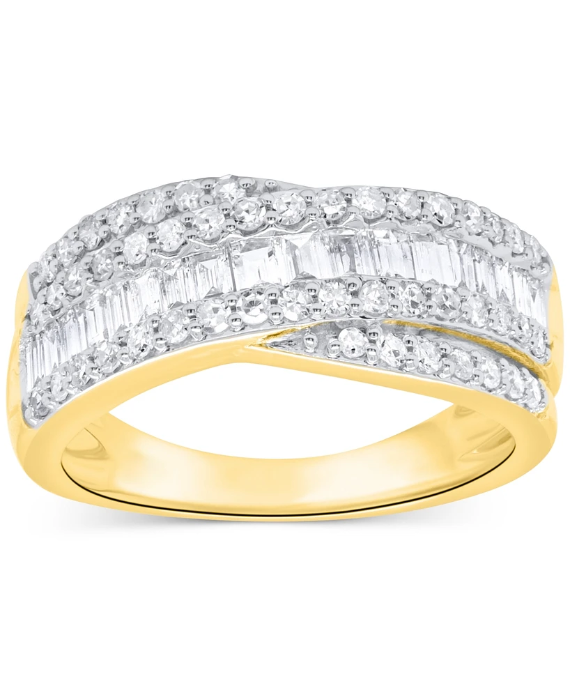 Forever Grown Diamonds Lab-Grown Diamond Crisscross Band (1 ct. t.w.) Sterling Silver or 14k Gold-Plated
