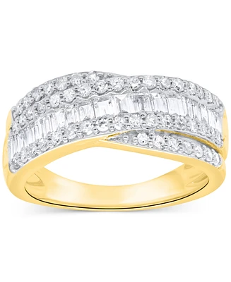 Forever Grown Diamonds Lab-Grown Diamond Crisscross Band (1 ct. t.w.) Sterling Silver or 14k Gold-Plated