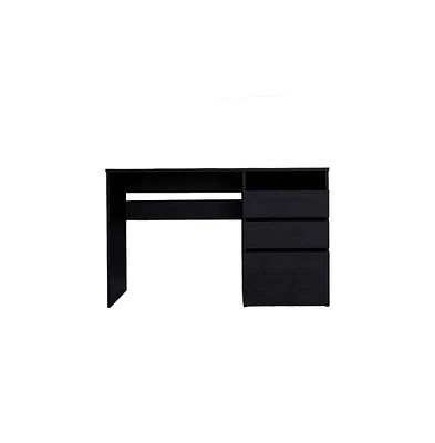 Functional Computer Desk with Three Drawers and Keyboard Tray