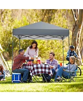 6.6 x 6.6 Feet Outdoor Pop-up Canopy Tent with Upf 50+ Sun Protection-Gray