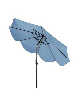 9 Ft Patio Umbrella with Crank Handle and Push Button Tilt-Navy