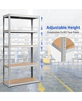 2 Pieces 5-Tier Metal Storage Shelves with Adjustable Shelves