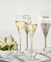 The Wine Savant Wedding Toast Champagne Flute Glasses, Set of 2