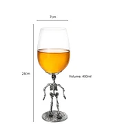 The Wine Savant Skeleton Stemmed Wine Glasses, Set of 2