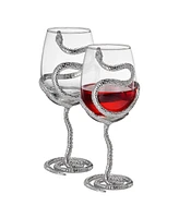 The Wine Savant Snake Stemmed Wine Glasses, Set of 2