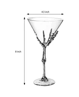 The Wine Savant Skeleton Stemmed Martini Glasses, Set of 2