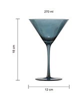 The Wine Savant Classic Art Deco Pastel Muted Martini Glasses, Set of 6