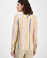 Tommy Hilfiger Women's Striped Roll-Tab Shirt