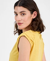Tommy Hilfiger Women's Ruched-Shoulder Sleeveless Top