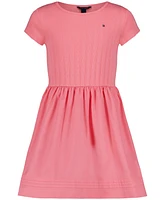 Tommy Hilfiger Big Girls Knit-to-Woven Short-Sleeve Dress